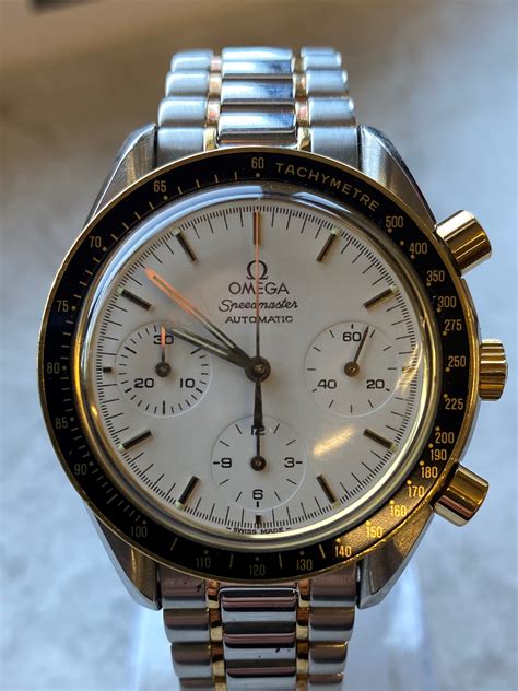 omega speedmaster reduced white dial|Omega Speedmaster white side.